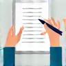 Filling out a paper form icon